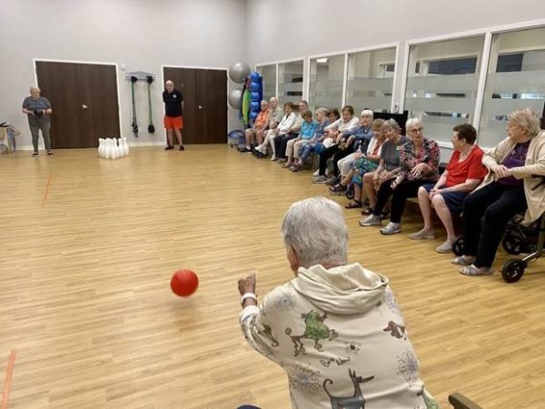 Chair Bowling Practice